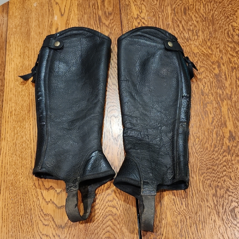 Ariat Kids Black Leather Half Chaps
